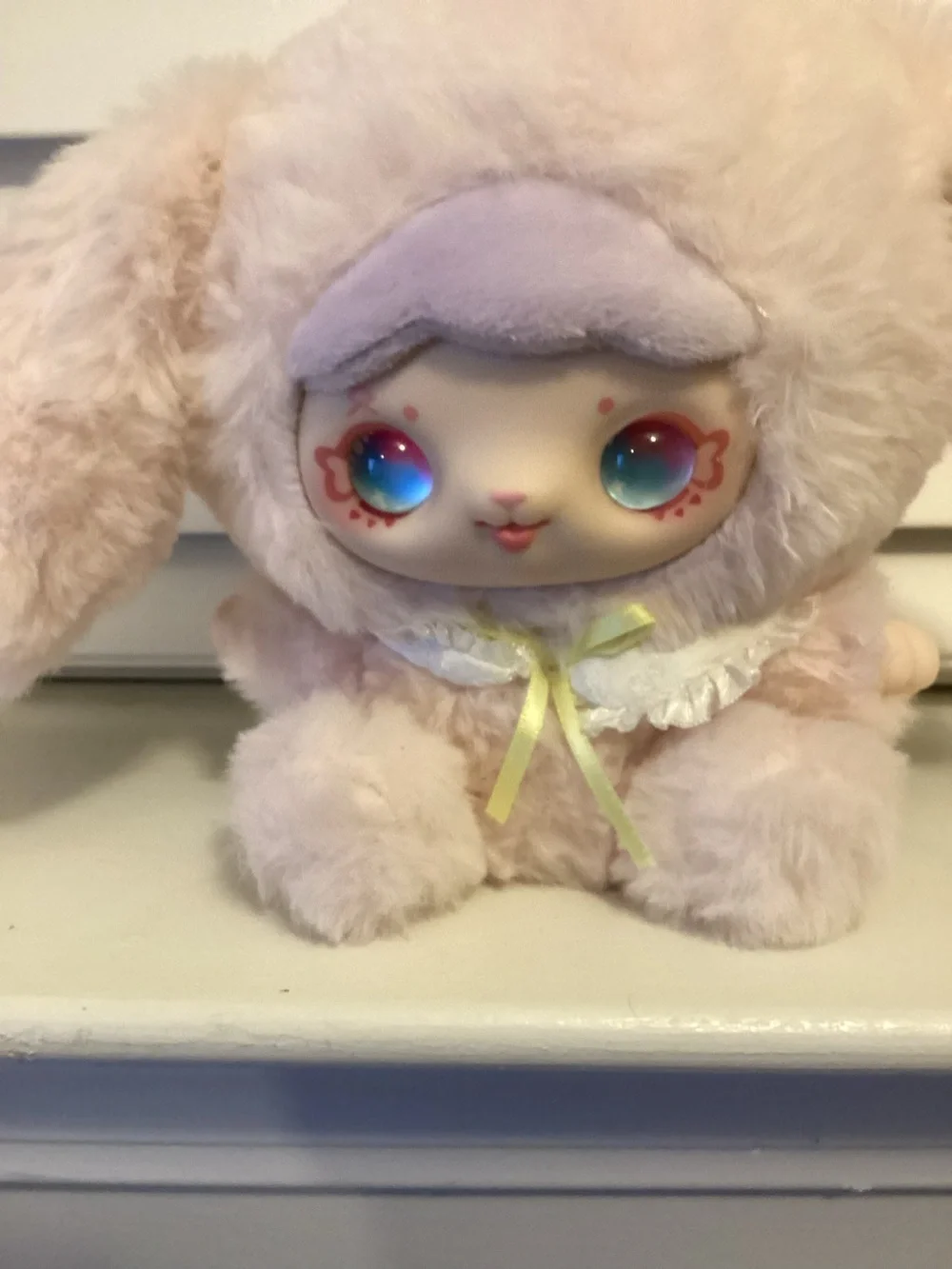 Kimmon vinyl face plush pink rabbit